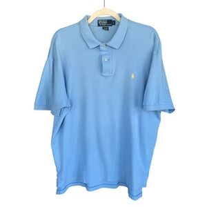 Polo Ralph Lauren Mens Light Blue Short Sleeve Polo Shirt Size L Classic Fit